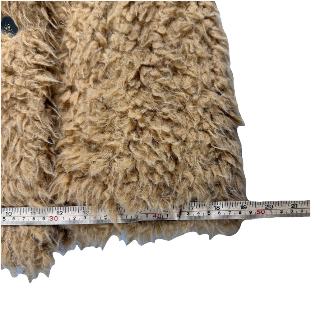 guess faux fur coat Women Winter Jacket Camel Small - Picture 7 of 10